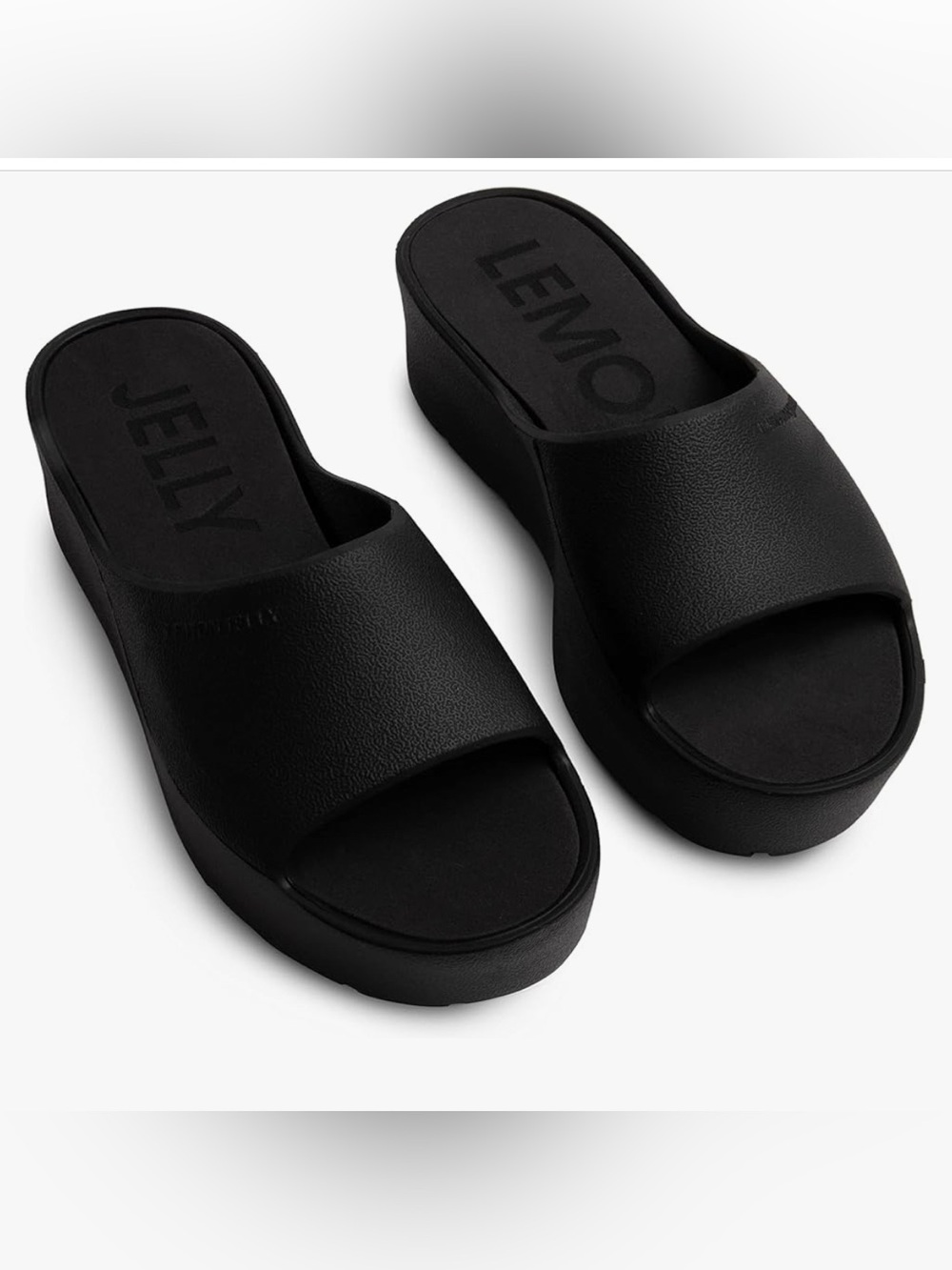 Jelly Lemon Black Platform Slide Sandals by Jelly Lemon fits 8.5